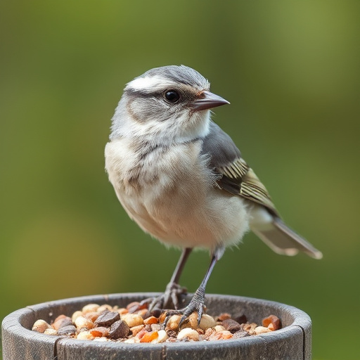 Ground feeder under tree with mixed birds