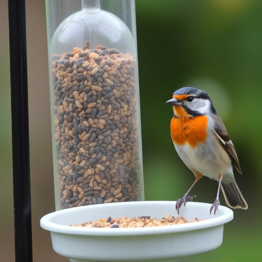 Ground feeder under tree with mixed birds