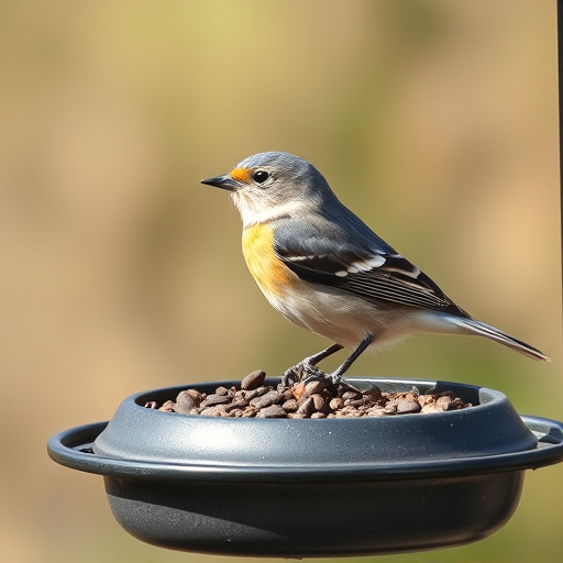 Ground feeder with mixed birdseed pile