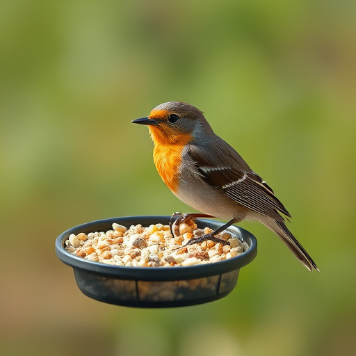 Ground feeder with mixed birdseed pile