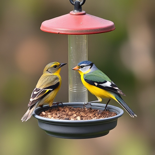 Ground feeder with protective mesh cover