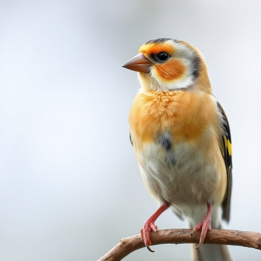 Group of finches feeding in garden