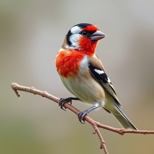 Group of finches feeding in garden