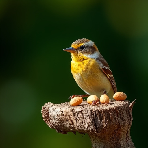 Hand holding fresh peanuts for birds