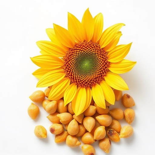 Hand holding handful of sunflower hearts