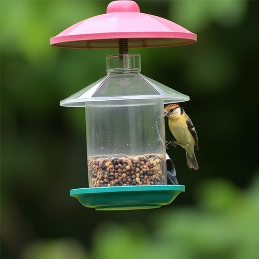 Hanging feeder with waste-catching tray