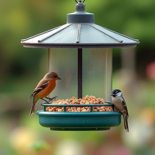 Hanging feeder with waste-catching tray