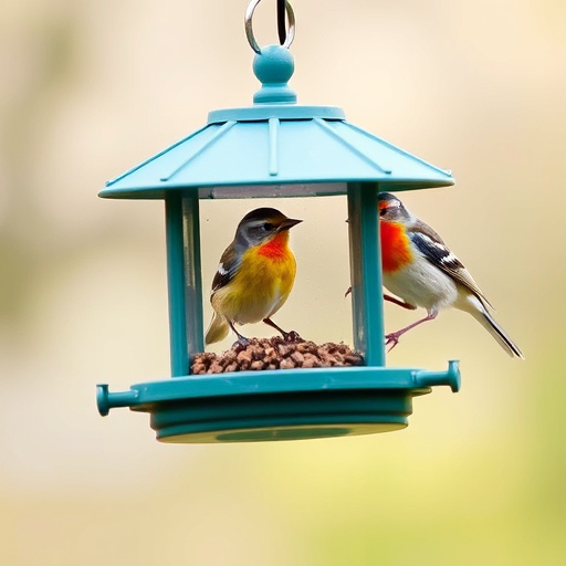 Hanging feeder with waste-catching tray