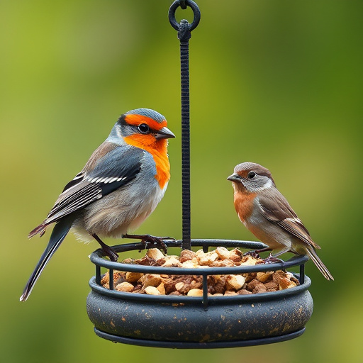 Hanging feeder with waste-catching tray