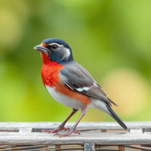 Hanging suet ball feeder in garden