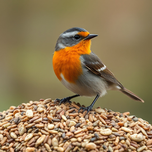 Heap of colourful wild bird seeds