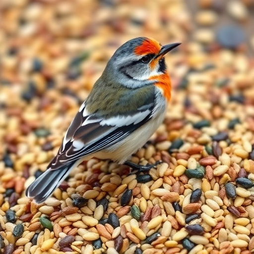 Heap of colourful wild bird seeds