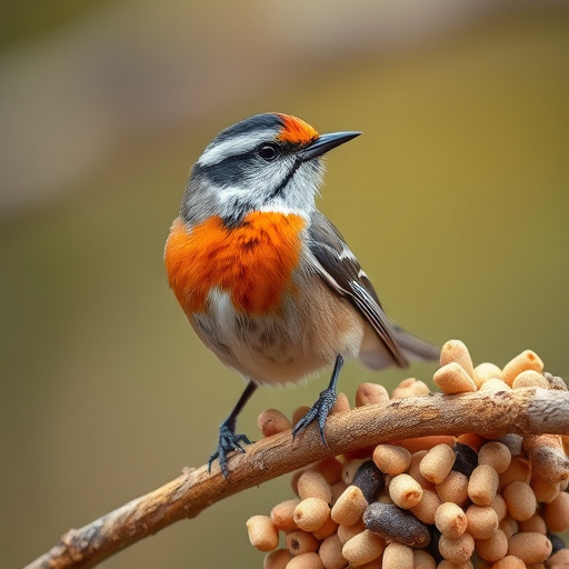 Large sacks of bird food stacked neatly