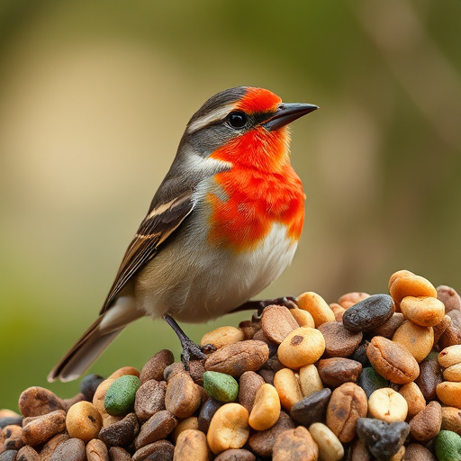 Large sacks of bird food stacked neatly