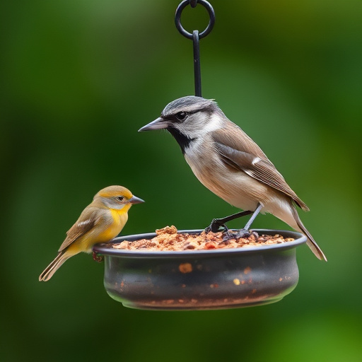 Low platform feeder with scattered seed mix