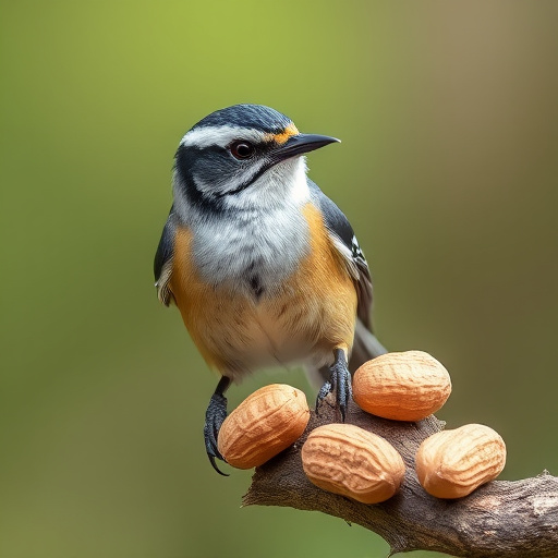 Mesh feeder filled with whole peanuts