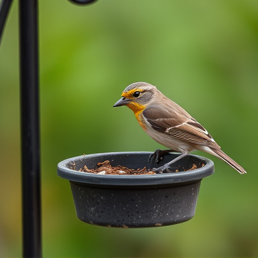 Mess-free tube feeder in garden setting