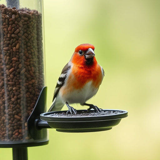 Mess-free tube feeder in garden setting