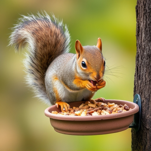 Metal cage preventing squirrels eating seeds