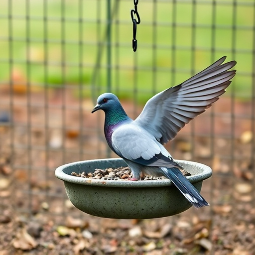 Metal ground feeder with protective mesh