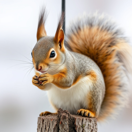 Metal squirrel-proof bird feeder in garden
