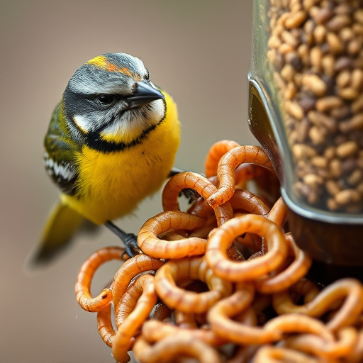 Mixed bird feed with added mealworms