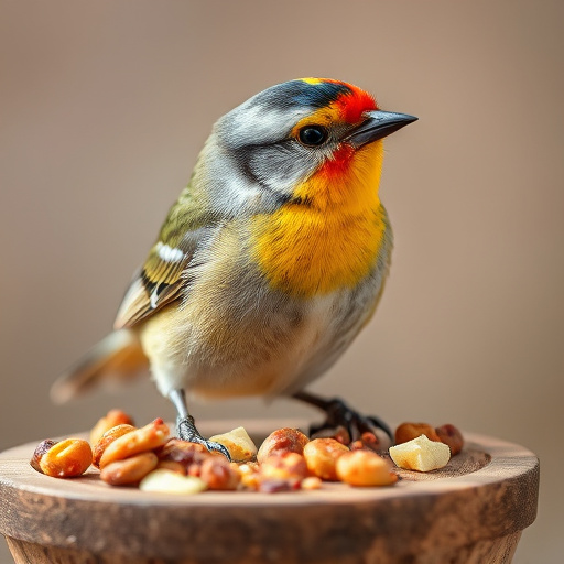 Mixed seed in shallow tray for finches