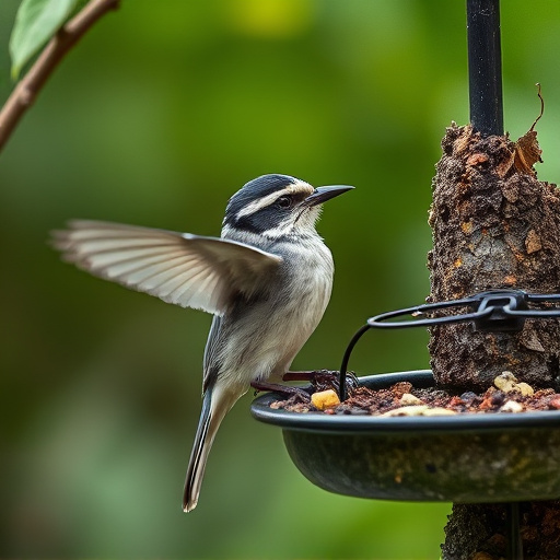 Mixed seed scattered on feeding tray