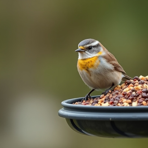 Mixed seeds and suet pellets in tray