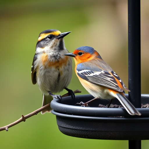 Mixed seeds on a wooden bird table