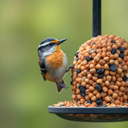 Multiple birds perched on suet feeder