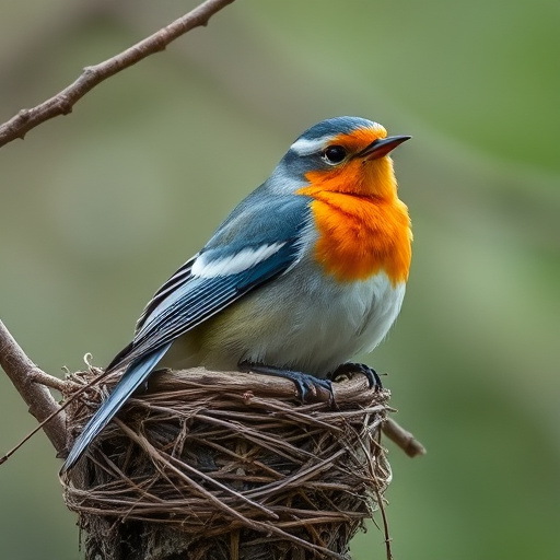 Nesting material scattered on ground