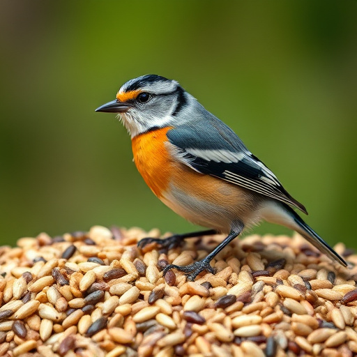 Open bag filled with bird seed mix