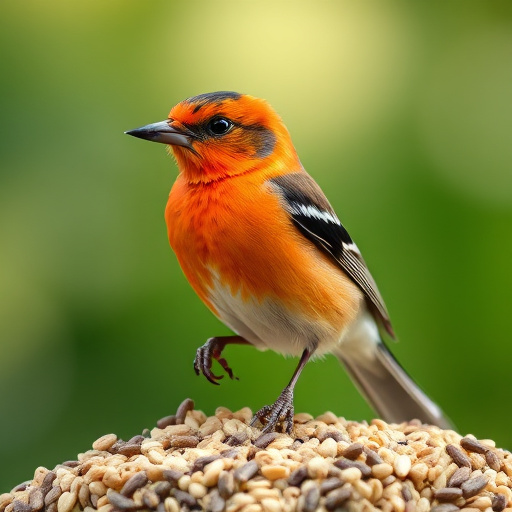 Open bag filled with bird seed mix