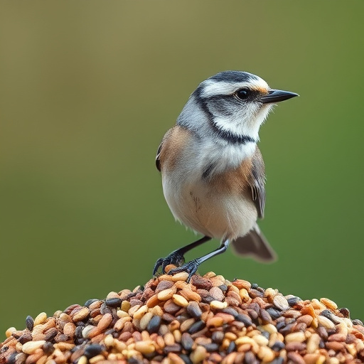 Open bag filled with bird seed mix