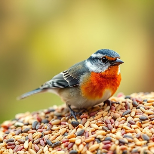Open bag filled with bird seed mix
