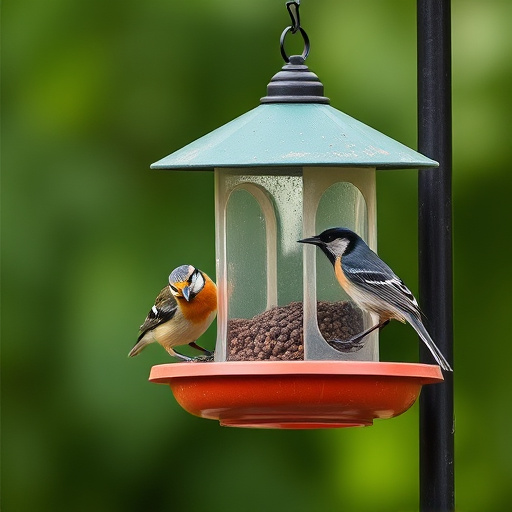 Open-sided shelter for ground feeding birds
