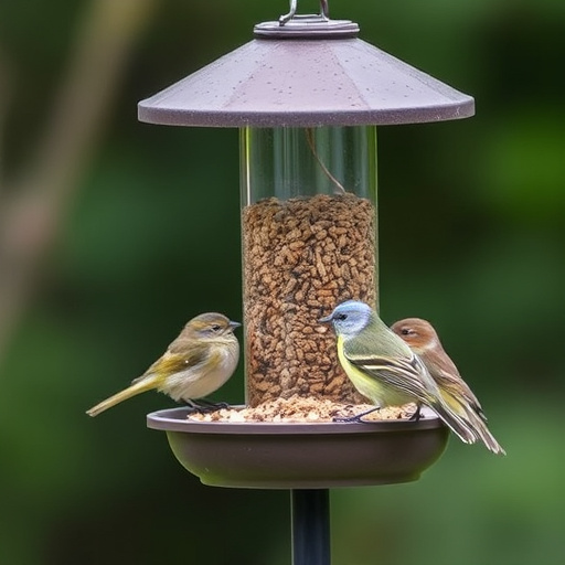 Open-sided shelter for ground feeding birds
