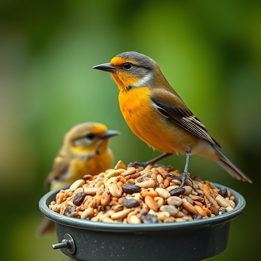 Outdoor display of bird seed deals