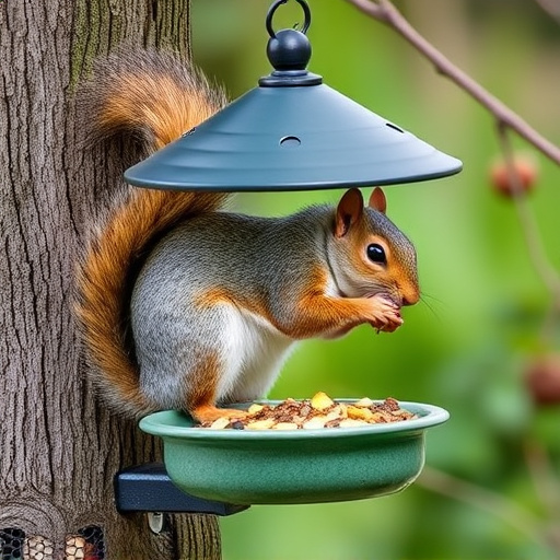 Outdoor feeder preventing squirrel access