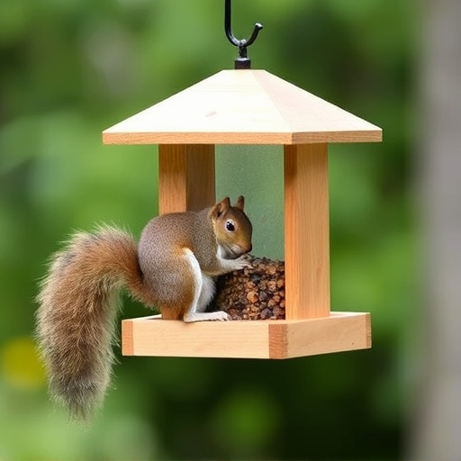 Outdoor feeder preventing squirrel access