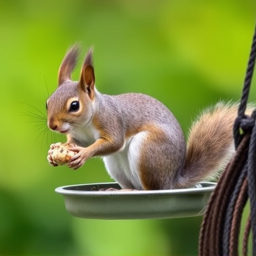 Outdoor feeder preventing squirrel access