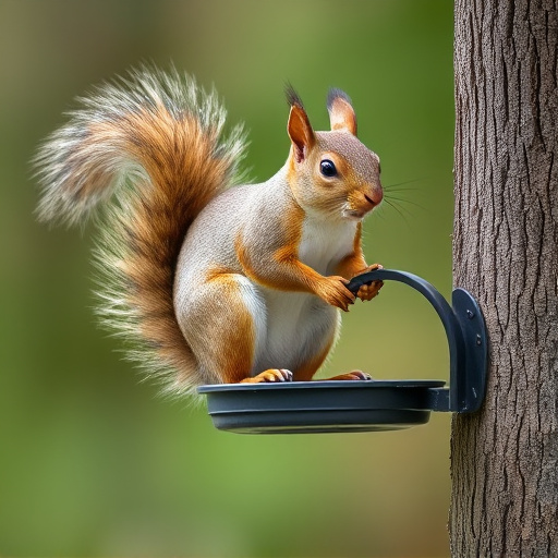 Outdoor feeder surrounded by autumn foliage