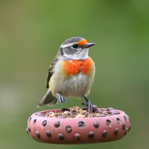 Outdoor feeder surrounded by wire barrier