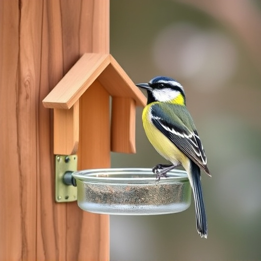 Outdoor feeder surrounded by wire barrier