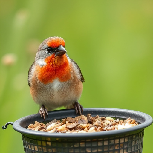 Overflow-free bird feeder with seed mix
