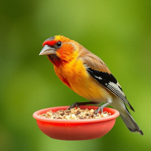 Overflow-free bird feeder with seed mix