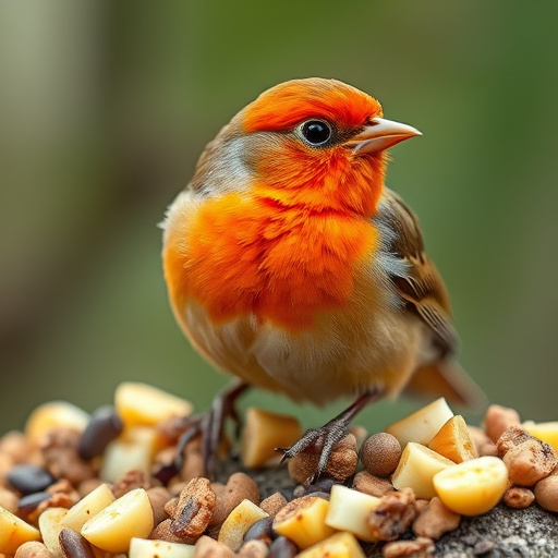 Overflow-free bird feeder with seed mix