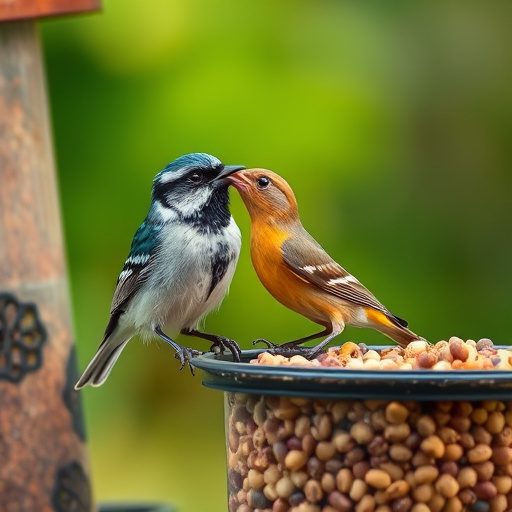 Overflow-free bird feeder with seed mix