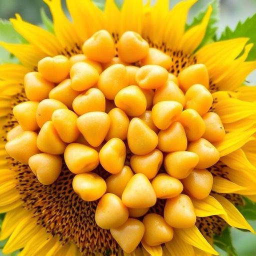 Packaged sunflower hearts with label visible